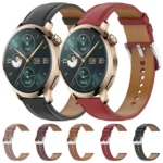 Stainless Steel Quick Release Buckle 22mm Genuine Leather Watch Band - Image 2