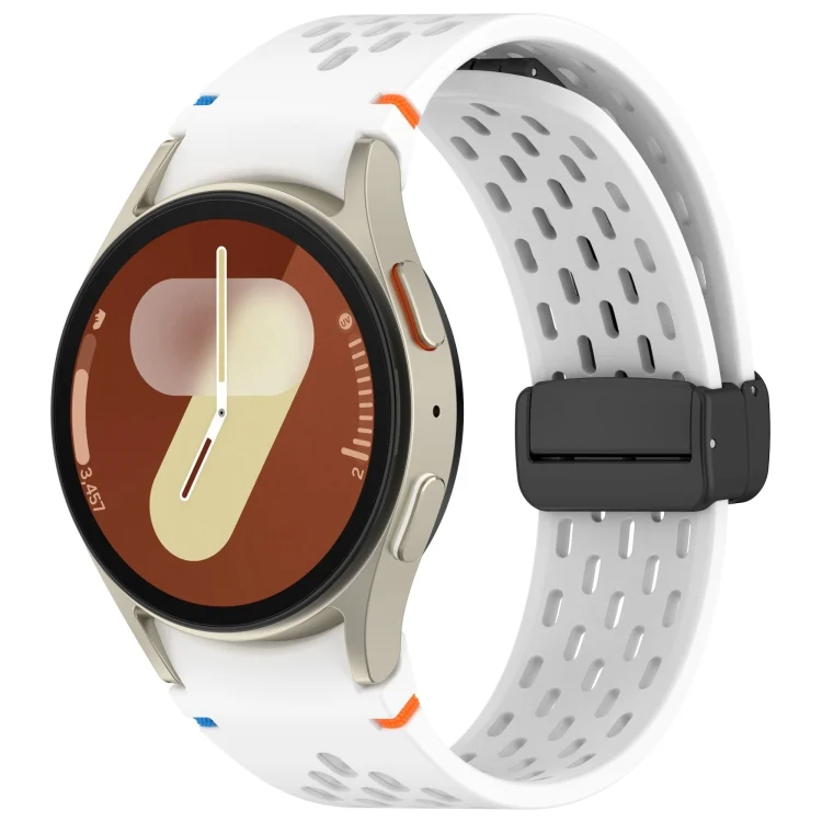 Holes Style Stitched Folding Buckle Silicone Watch Band