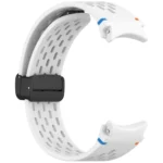 Holes Style Stitched Folding Buckle Silicone Watch Band - Image 8