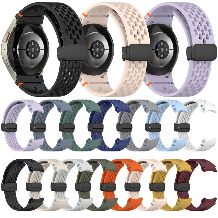 SYA0027259_B2.webp Holes Style Stitched Folding Buckle Silicone Watch Band - Image 3