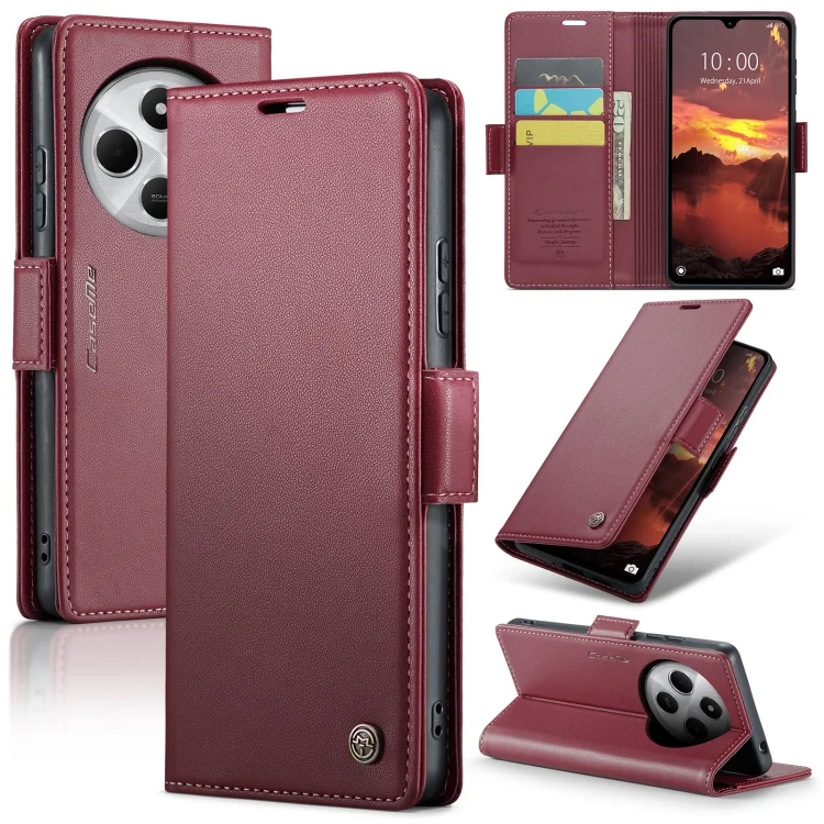 CaseMe 023 Butterfly Buckle Litchi Texture RFID Anti-theft Leather Phone Case, For Redmi 14C