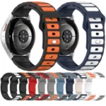 Flat Head Dual Color 22mm Quick Release Silicone Watch Band - Image 3