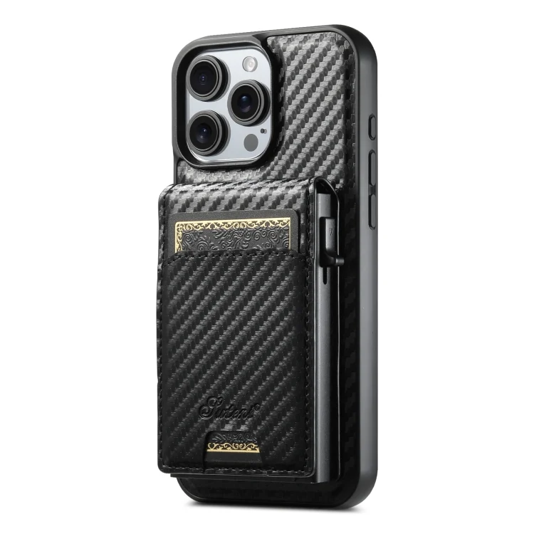 SYA002742401A.webp Suteni H19 Carbon Fiber Grain 2-in-1 MagSafe Removable Card Box Back Phone Case, For iPhone 16 Pro Max, For iPhone 16 Pro, For iPhone 16 Plus, For iPhone 16, For iPhone 15 Pro Max, For iPhone 15 Pr... - Image 1