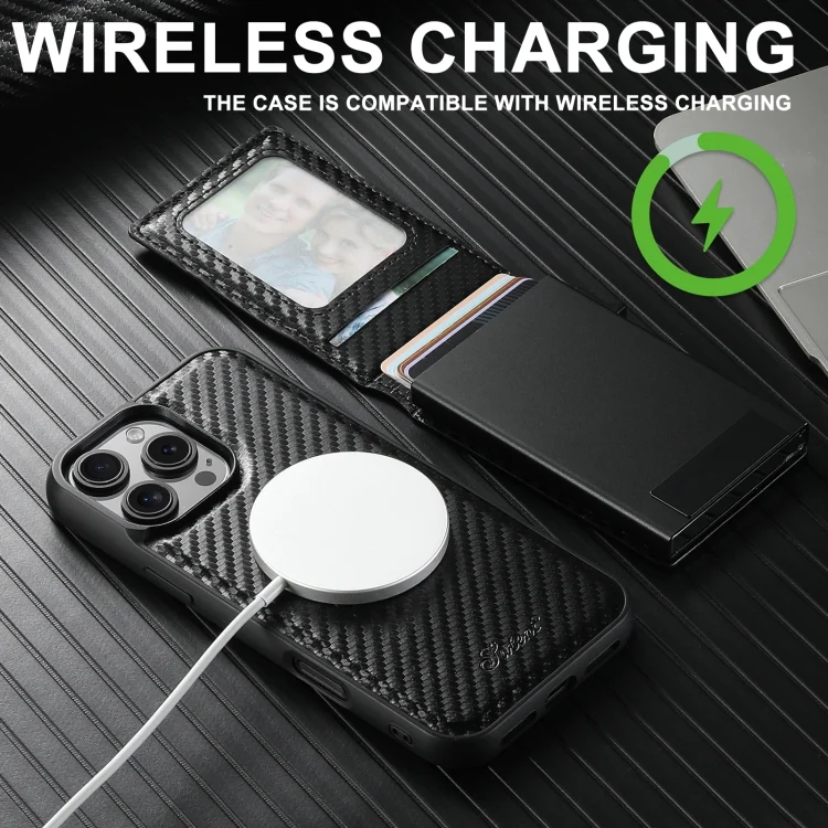 SYA002742401A_5.webp Suteni H19 Carbon Fiber Grain 2-in-1 MagSafe Removable Card Box Back Phone Case, For iPhone 16 Pro Max, For iPhone 16 Pro, For iPhone 16 Plus, For iPhone 16, For iPhone 15 Pro Max, For iPhone 15 Pr... - Image 7