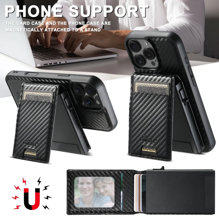 SYA0027424_B1.webp Suteni H19 Carbon Fiber Grain 2-in-1 MagSafe Removable Card Box Back Phone Case, For iPhone 16 Pro Max, For iPhone 16 Pro, For iPhone 16 Plus, For iPhone 16, For iPhone 15 Pro Max, For iPhone 15 Pr... - Image 2