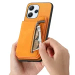 Retro MagSafe Zipper Wallet Card Bag Back Phone Case, For Redmi Note 14 Pro 5G, For Redmi 14C 4G - Image 6