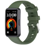 Silver Steel Buckle Soft Silicone Watch Band