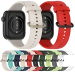 Solid Color Black Buckle Soft Silicone Watch Band - Image 3