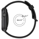 Solid Color Black Buckle Soft Silicone Watch Band - Image 4