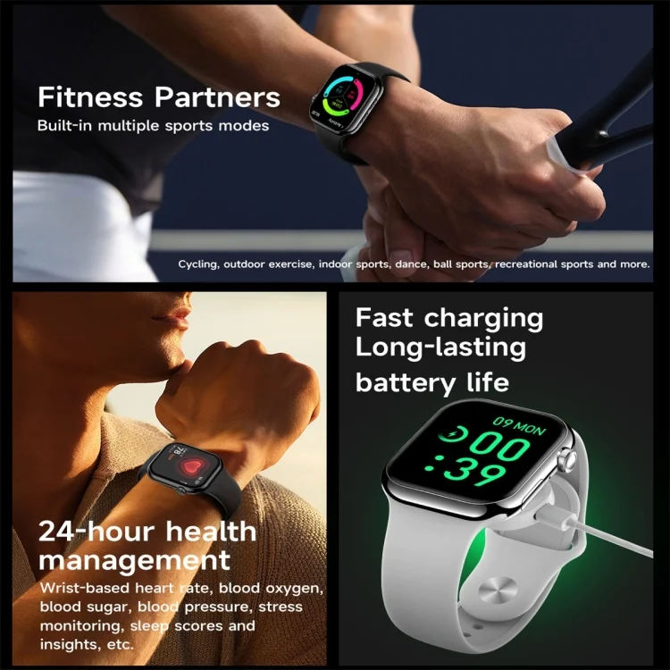 SYA0027469_B2.webp KL08 2.04 inch Color Screen Smart Watch Silicone Strap, Support Bluetooth Call - Image 3