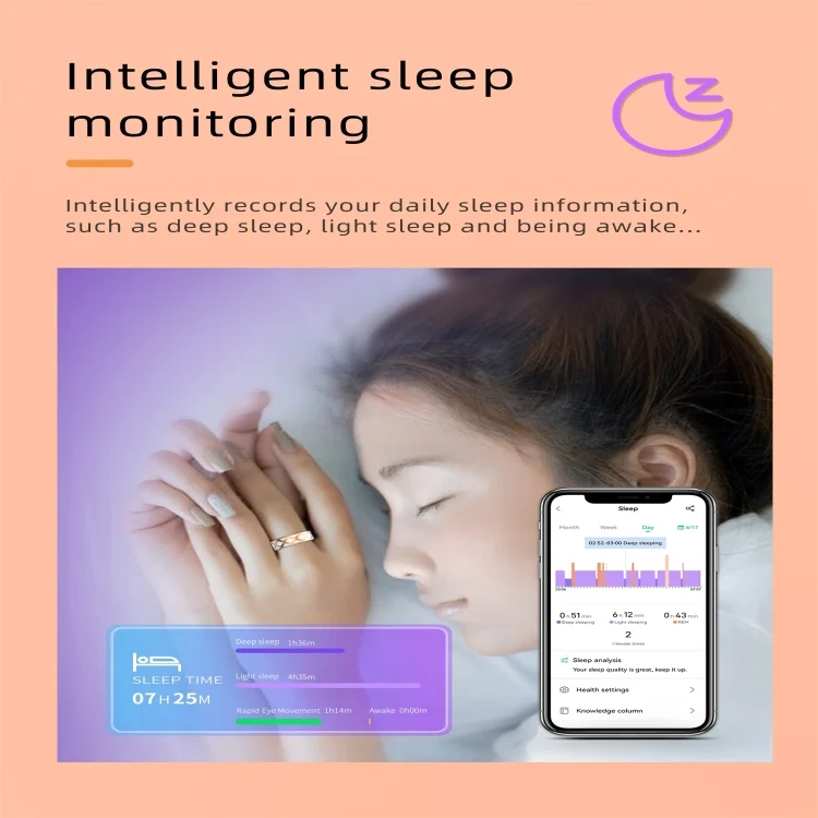 SYA0027500_B4.webp R10M SIZE 12 Smart Ring, Support Heart Rate / Blood Oxygen / Sleep Monitoring / Multiple Sports Modes - Image 5