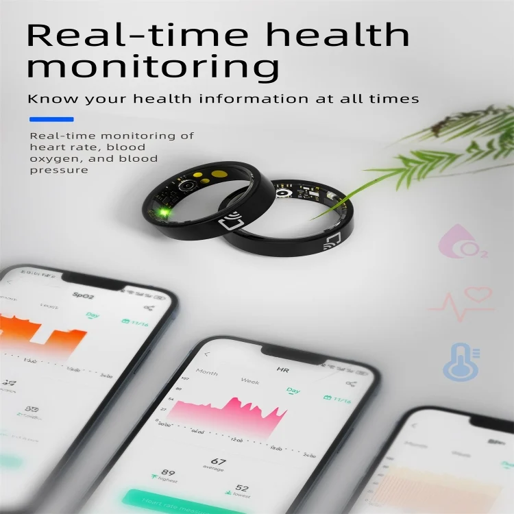 SYA0027502_B3.webp R20 SIZE 7 Smart Ring, Support Heart Rate / Blood Oxygen / Sleep Monitoring / Multiple Sports Modes - Image 4