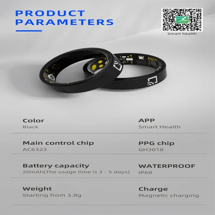 SYA0027502_B5.webp R20 SIZE 7 Smart Ring, Support Heart Rate / Blood Oxygen / Sleep Monitoring / Multiple Sports Modes - Image 6