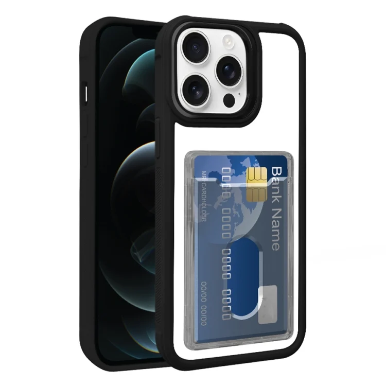 Electroplated Card Bag Acrylic Hybrid TPU Phone Case, For iPhone 12 Pro Max, For iPhone 12 Pro