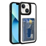 Electroplated Card Bag Acrylic Hybrid TPU Phone Case, For iPhone 13, For iPhone 12