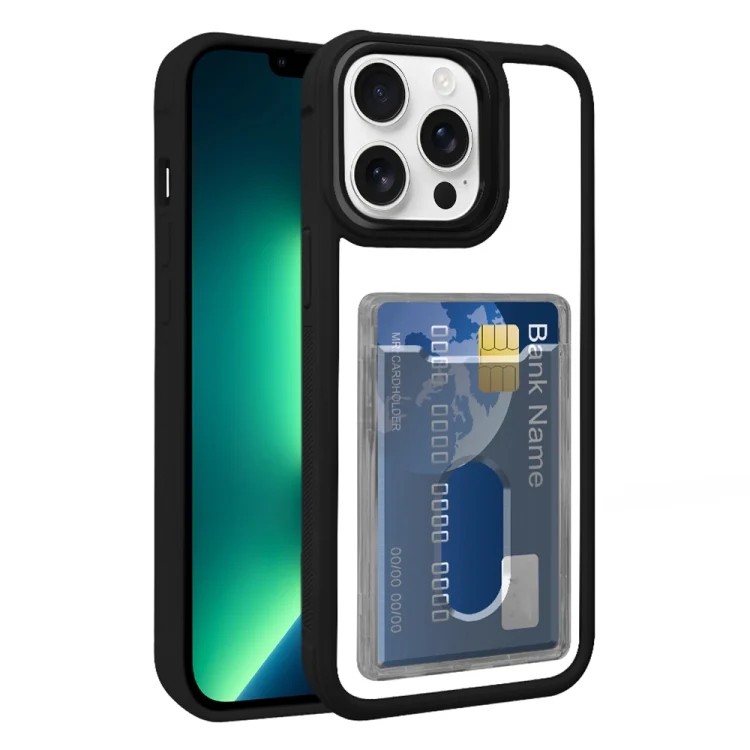 Electroplated Card Bag Acrylic Hybrid TPU Phone Case, For iPhone 13 Pro Max, For iPhone 13 Pro