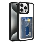 Electroplated Card Bag Acrylic Hybrid TPU Phone Case, For iPhone 15 Pro Max, For iPhone 15 Plus