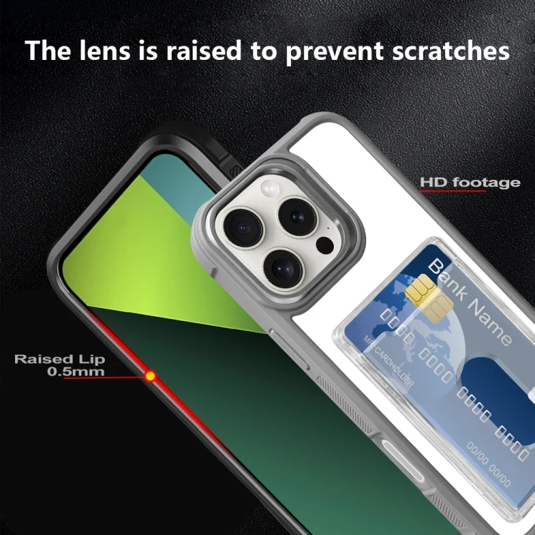 SYA0027545_B4.webp Electroplated Card Bag Acrylic Hybrid TPU Phone Case, For iPhone 13, For iPhone 12 - Image 5