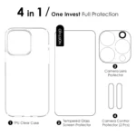 NORTHJO 4 in 1 TPU Phone Case with Screen Film and Lens Film and Camera Control Button Cover, For iPhone 16 Pro Max, For iPhone 16 Pro, For iPhone 16 Plus, For iPhone 16 - Image 6