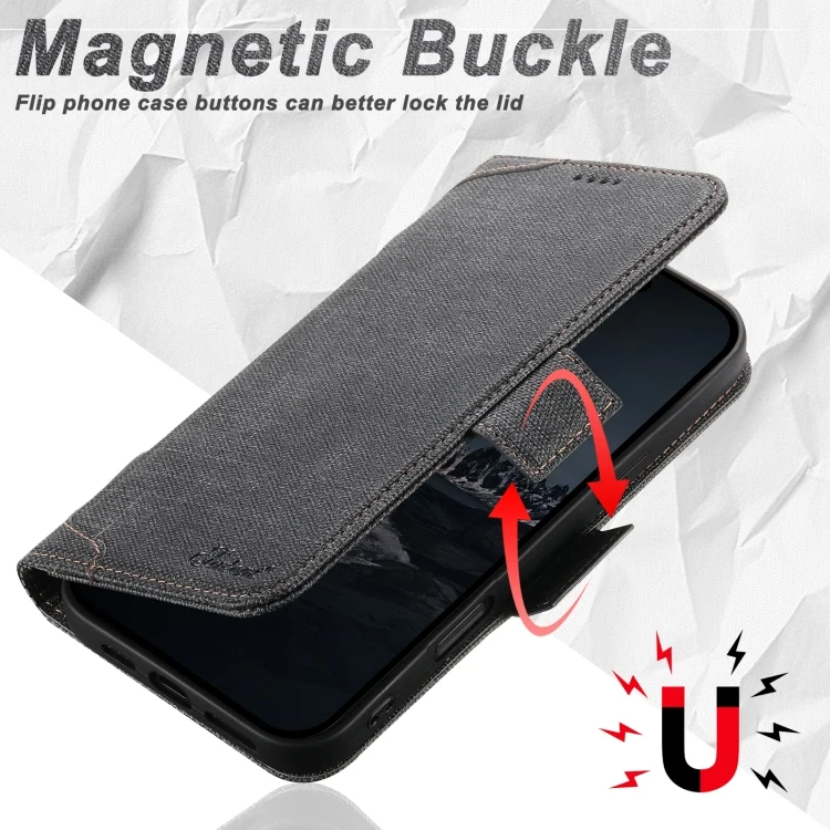 SYA002755601A_3.webp Suteni J07 Multi-functional Horizontal MagSafe Denim Leather Phone Case, For iPhone 16 Pro Max, For iPhone 16 Pro, For iPhone 16 Plus, For iPhone 16, For iPhone 15 Pro Max, For iPhone 15 Pro - Image 6