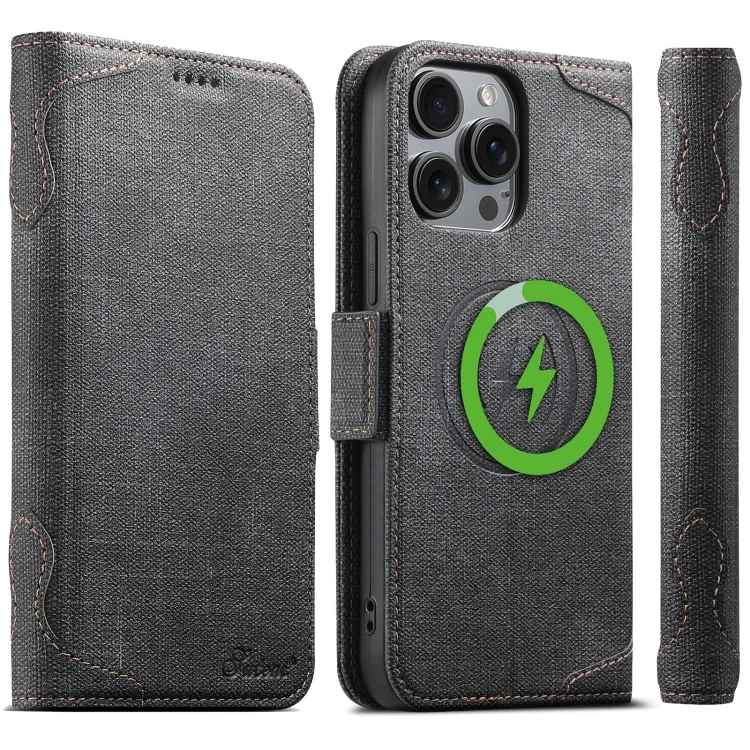 Suteni J07 Multi-functional Horizontal MagSafe Denim Leather Phone Case, For iPhone 13 Pro Max, For iPhone 13 Pro, For iPhone 13, For iPhone 12, For iPhone 12 Pro Max, For iPhone 12 Pro