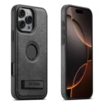 Suteni G2 Holder Denim Leather Back MagSafe Phone Case, For iPhone 16 Pro Max, For iPhone 16 Pro, For iPhone 16 Plus, For iPhone 16, For iPhone 15 Pro Max, For iPhone 15 Pro