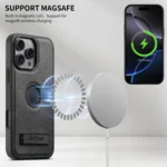 Suteni G2 Holder Denim Leather Back MagSafe Phone Case, For iPhone 15 Plus, For iPhone 15, For iPhone 14 Plus, For iPhone 14, For iPhone 14 Pro, For iPhone 14 Pro Max - Image 5