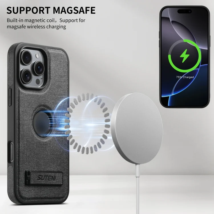 SYA002756107A_2.webp Suteni G2 Holder Denim Leather Back MagSafe Phone Case, For iPhone 15 Plus, For iPhone 15, For iPhone 14 Plus, For iPhone 14, For iPhone 14 Pro, For iPhone 14 Pro Max - Image 5