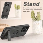 Suteni G2 Holder Denim Leather Back MagSafe Phone Case, For iPhone 13 Pro Max, For iPhone 13 Pro, For iPhone 13, For iPhone 12, For iPhone 12 Pro Max, For iPhone 12 Pro - Image 6