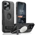 Suteni G2 Holder Denim Leather Back MagSafe Phone Case, For iPhone 13 Pro Max, For iPhone 13 Pro, For iPhone 13, For iPhone 12, For iPhone 12 Pro Max, For iPhone 12 Pro - Image 3