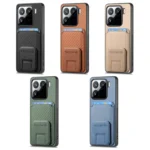 Carbon Fiber Card Bag Fold Stand Phone Case, For Redmi Note 14 Pro 5G - Image 2