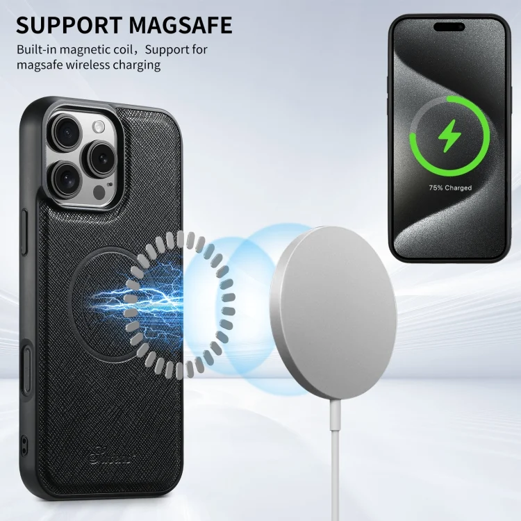 SYA002757001A_2.webp Suteni H20 Cross-Grain MagSafe Horizontal Card Bag Back Phone Case, For iPhone 16 Pro Max, For iPhone 16 Pro, For iPhone 16 Plus, For iPhone 16, For iPhone 15 Pro Max, For iPhone 15 Pro - Image 4