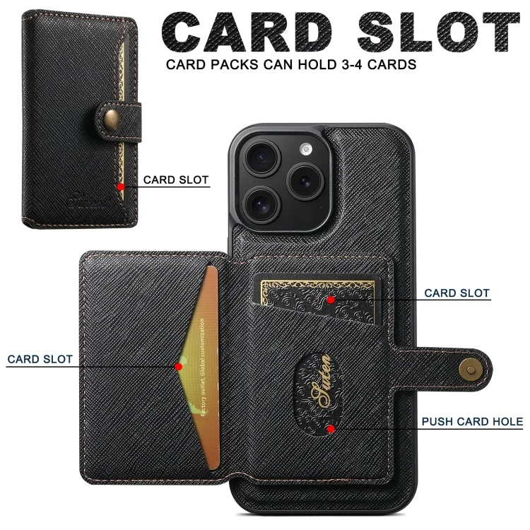SYA002757001A_3.webp Suteni H20 Cross-Grain MagSafe Horizontal Card Bag Back Phone Case, For iPhone 16 Pro Max, For iPhone 16 Pro, For iPhone 16 Plus, For iPhone 16, For iPhone 15 Pro Max, For iPhone 15 Pro - Image 5