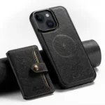 Suteni H20 Cross-Grain MagSafe Horizontal Card Bag Back Phone Case, For iPhone 15 Plus, For iPhone 15, For iPhone 14 Plus, For iPhone 14, For iPhone 14 Pro, For iPhone 14 Pro Max