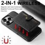 Suteni H20 Cross-Grain MagSafe Horizontal Card Bag Back Phone Case, For iPhone 13 Pro Max, For iPhone 13 Pro, For iPhone 13, For iPhone 12, For iPhone 12 Pro Max, For iPhone 12 Pro - Image 7