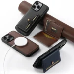 Suteni H20 Cross-Grain MagSafe Horizontal Card Bag Back Phone Case, For iPhone 16 Pro Max, For iPhone 16 Pro, For iPhone 16 Plus, For iPhone 16, For iPhone 15 Pro Max, For iPhone 15 Pro - Image 2
