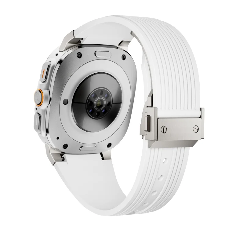 SYA002759501A_2.webp Titanium Connector Silver Buckle Silicone Watch Band - Image 7