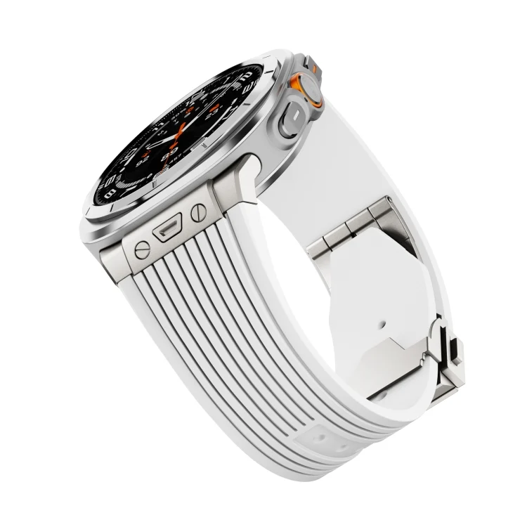 SYA002759501A_3.webp Titanium Connector Silver Buckle Silicone Watch Band - Image 8
