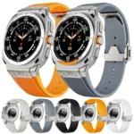 Titanium Connector Silver Buckle Silicone Watch Band - Image 2