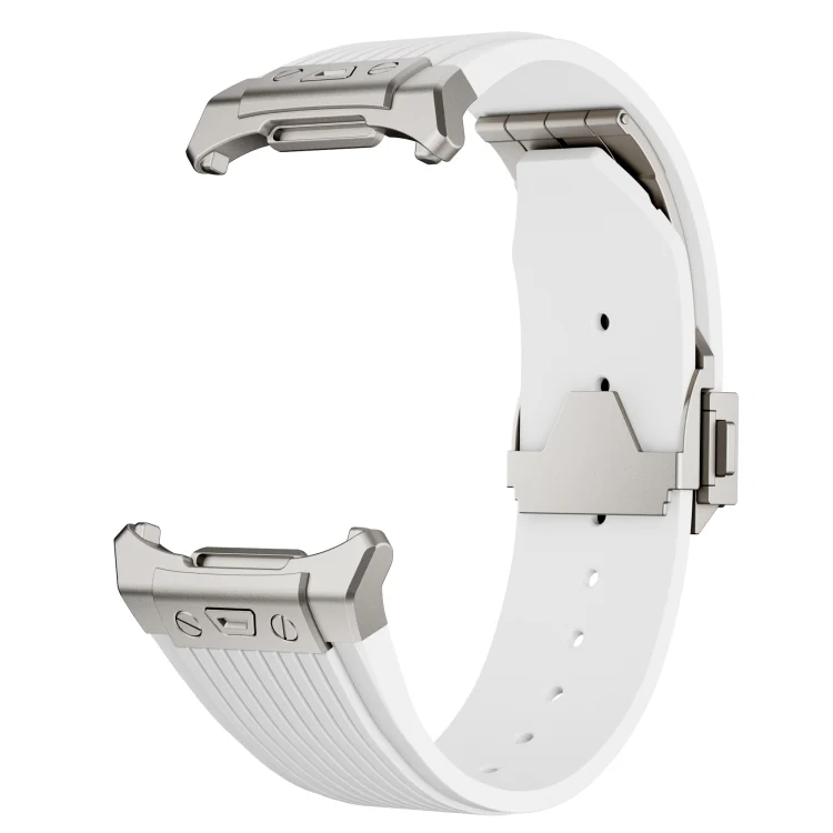 SYA0027595_B2.webp Titanium Connector Silver Buckle Silicone Watch Band - Image 3