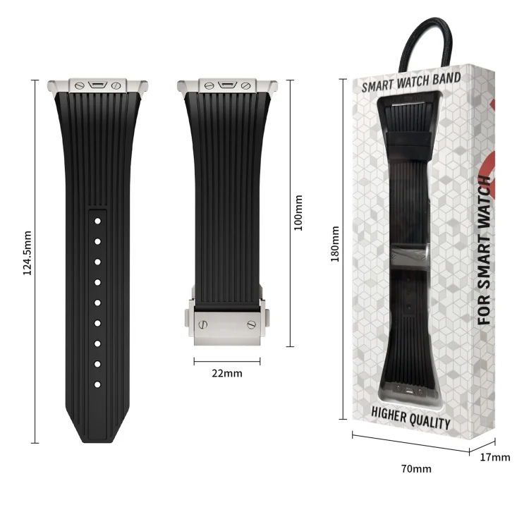 SYA0027595_B4.webp Titanium Connector Silver Buckle Silicone Watch Band - Image 5