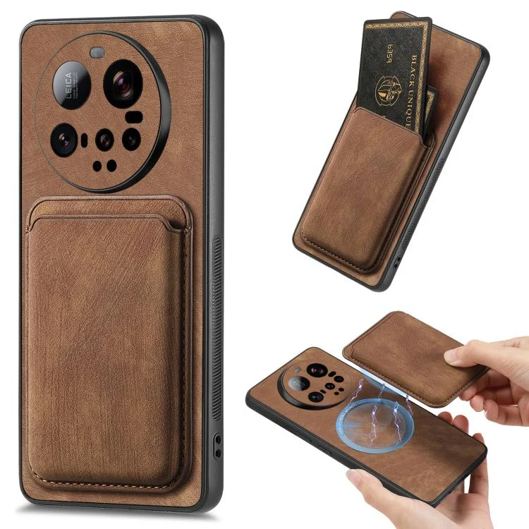 Retro Leather Card Bag Magnetic Phone Case, For Xiaomi 15 Ultra, For Redmi Turbo 4, For Xiaomi Poco X7 Pro