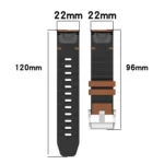 Quick Release Buckle 22mm Silicone Leather Watch Band - Image 5