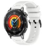 Vertical Pattern Black Buckle Silicone Watch Band