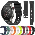 Vertical Pattern Black Buckle Silicone Watch Band - Image 2