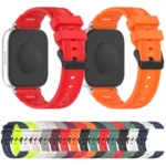 Vertical Pattern Black Buckle Silicone Watch Band - Image 3