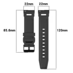 Vertical Pattern Black Buckle Silicone Watch Band - Image 4