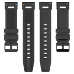 Vertical Pattern Black Buckle Silicone Watch Band - Image 5