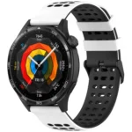 Three Rows Hole Two Color Silicone Watch Band