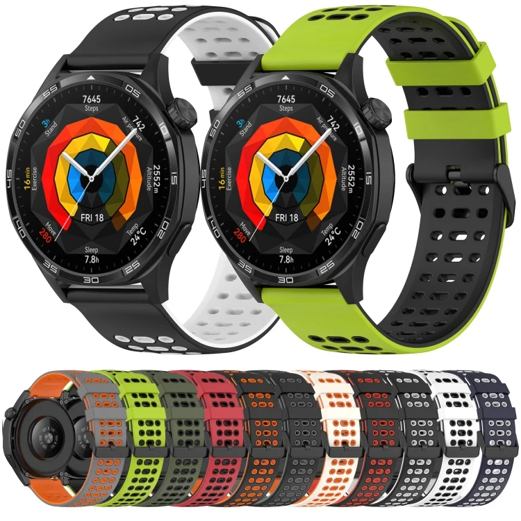 SYA0027694_B1.webp Three Rows Hole Two Color Silicone Watch Band - Image 2